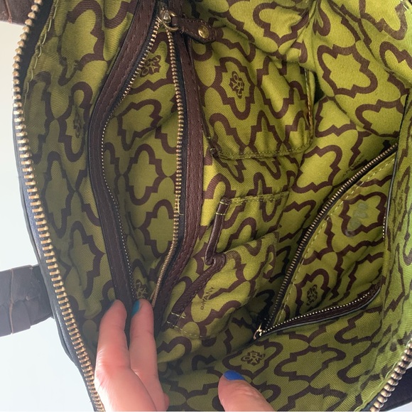 Oryany | Dark brown leather hobo slouch bag | Metal details, long strap, pockets - Picture 10 of 12